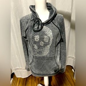 Gray Roxy hoodie skull hearts small medium large